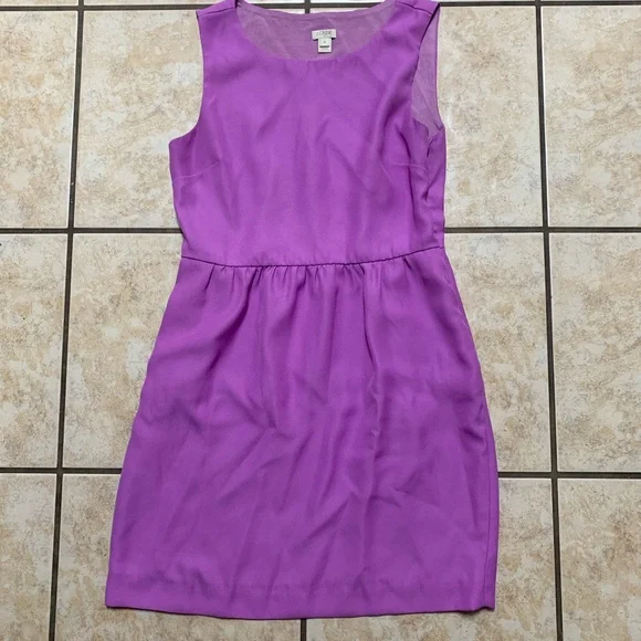 J. CREW purple work dress with pockets.